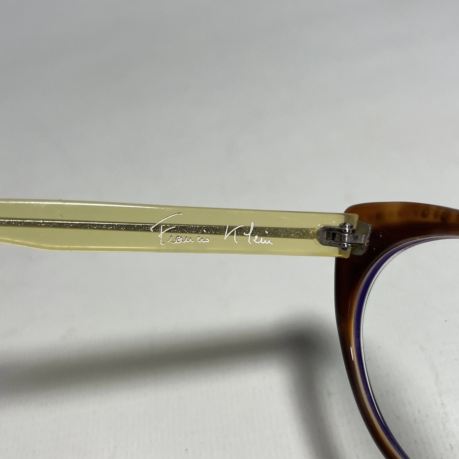 Francis Klein Pensee Eyeglasses Cat Eye Rhinestones Purple Handmade In France 2