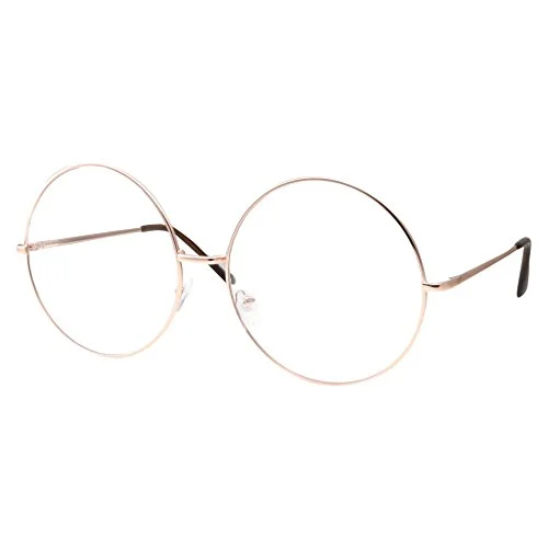 grinderPUNCH XXL Super Oversized Fashion Glasses Round Circle Frame Clear Lens Black