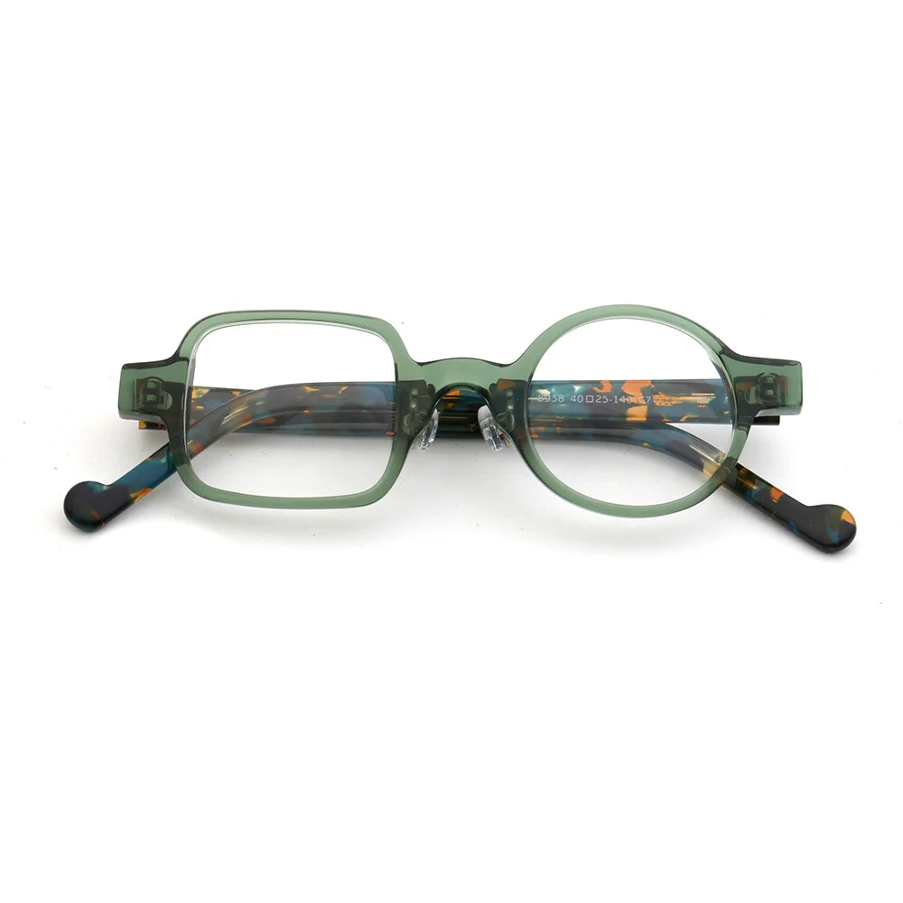 Hand Made Vintage Small Round Square Glasses Frames Full Rim Eyeglasses Mismatch 3