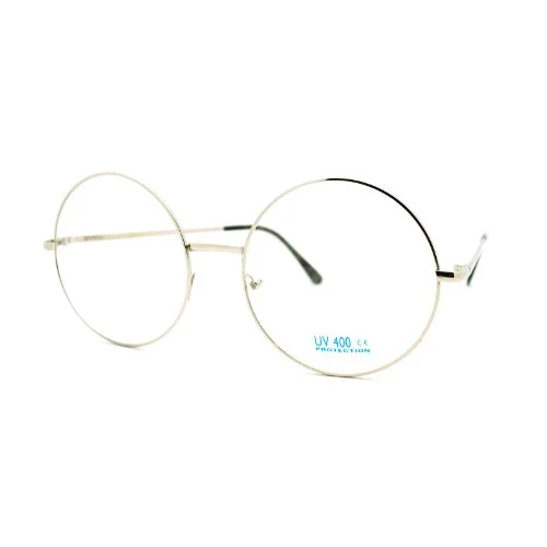 PASTL Super Oversized Round Circle Frame Clear Lens Glasses Black