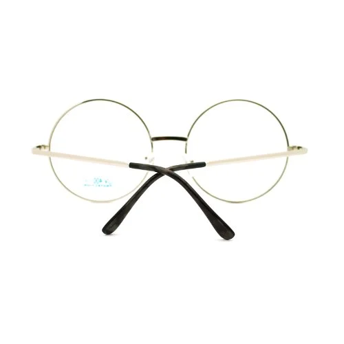 PASTL Super Oversized Round Circle Frame Clear Lens Glasses Black 4