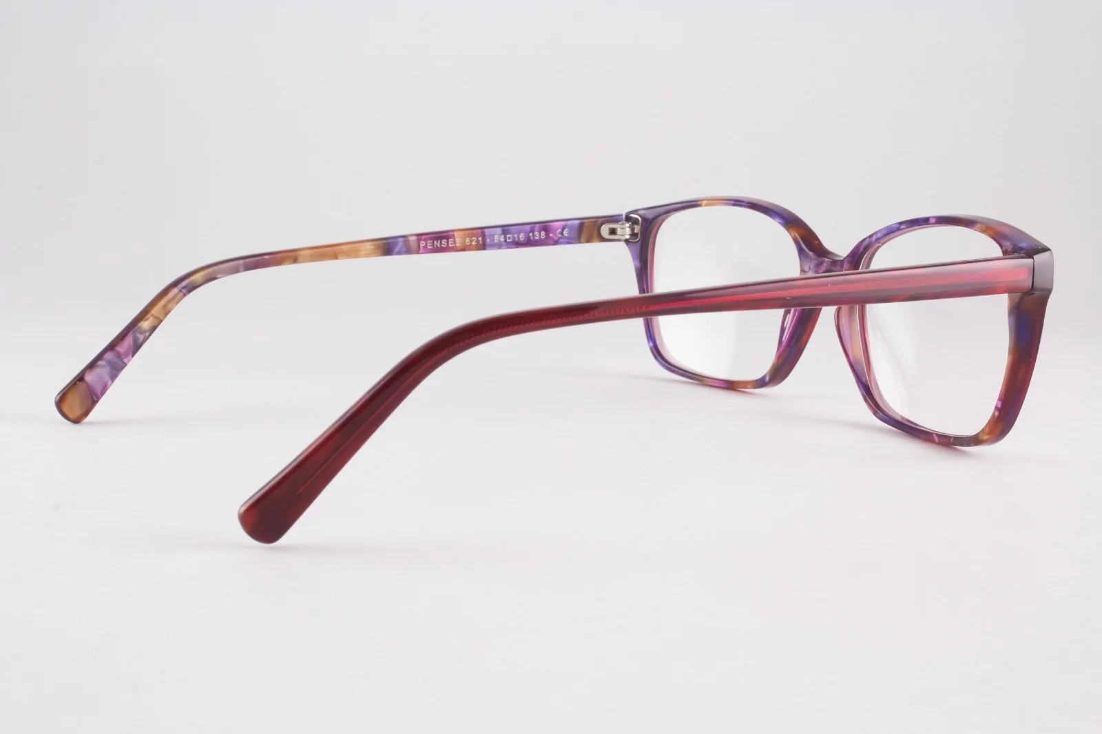 Rare Authentic Jean Lafont PENSEE 621 54mm Burgundy Purple Marble Glasses France 4